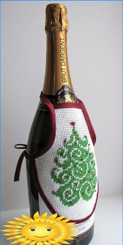 Ideer til julepynt til en champagneflaske