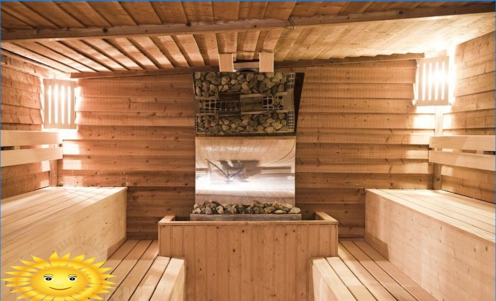 Sauna komfur i det indre af badet