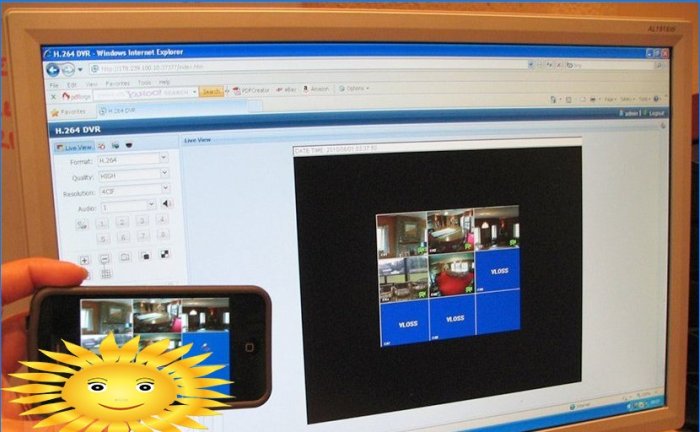 Videokontrol: videoovervågning af huset og stedet via Internettet