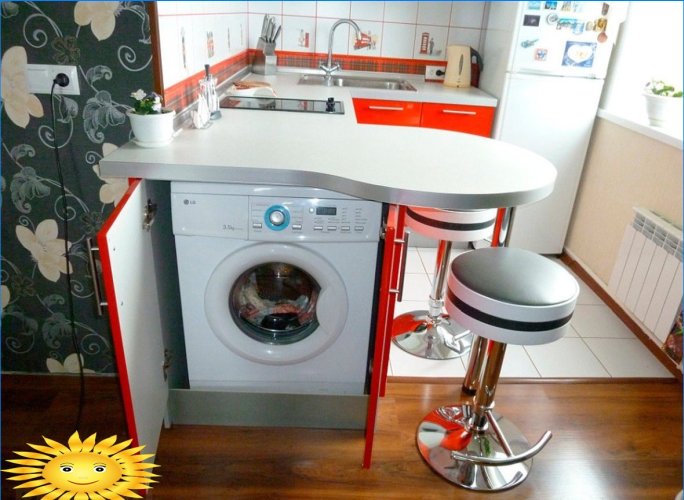 Ideer til at placere en vaskemaskine i en lejlighed