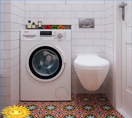 Ideer til at placere en vaskemaskine i en lejlighed