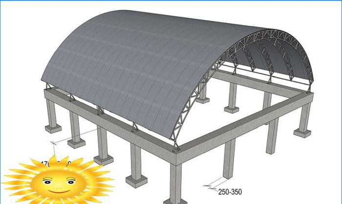 Fundering af bunke-grillage til en hangar