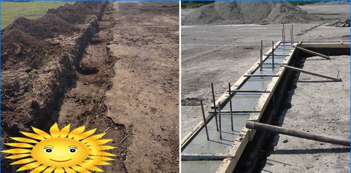 Installation af fundamentet til hangaren