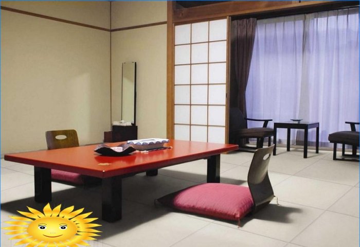 Ni funktioner i det japanske interiør