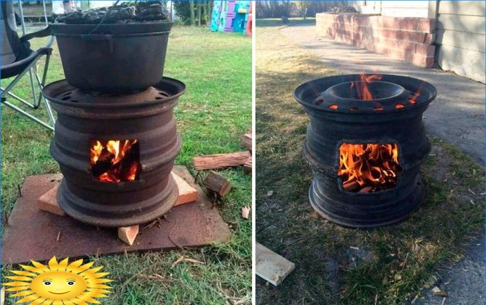 Brazier eller grillovn fra gamle bilture