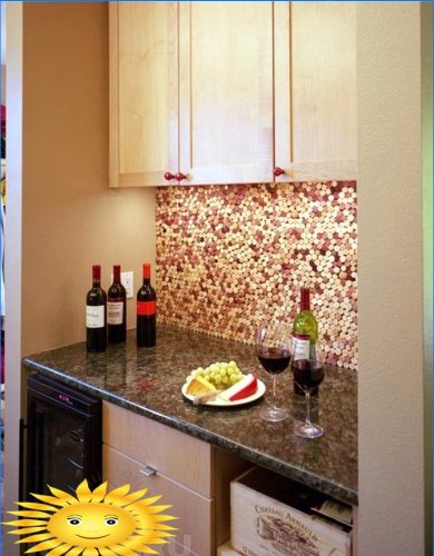 Cork backsplash