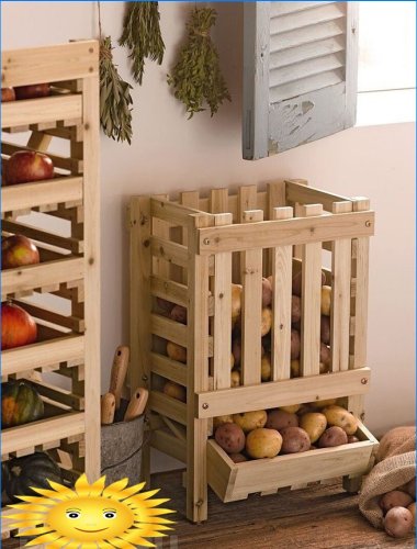 Ideer til opbevaring af grøntsager i køkkenet
