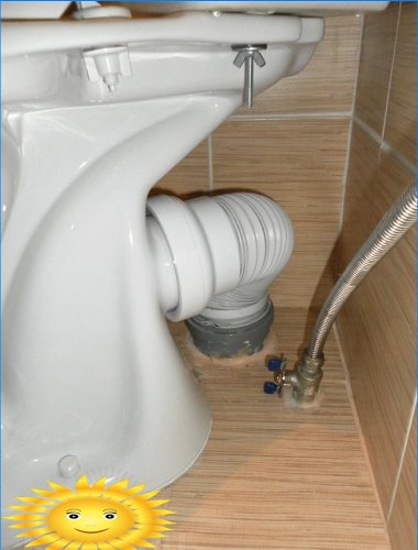 Tilslutning af toilettet til kloakken
