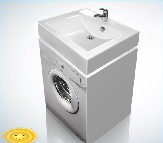 Vaskemaskine under vasken: funktioner ved valg og installation