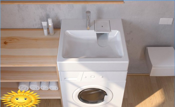 Vaskemaskine under vasken: funktioner ved valg og installation