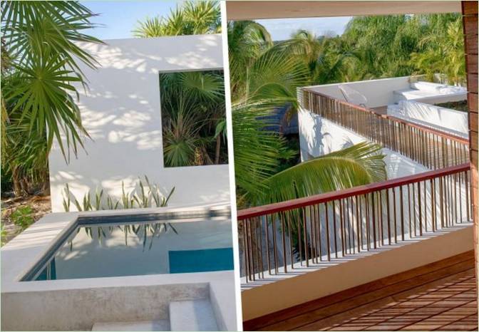 En bolig med pool i Mexico: udsigt fra første sal Residence med swimmingpool i Mexico: udsigt fra første sal