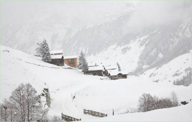 Vinterlandskab i Alperne