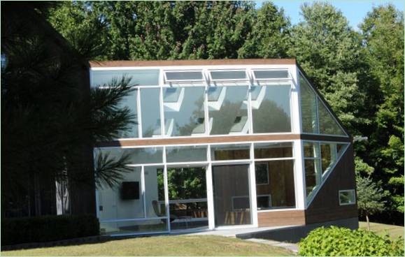 Glasfacaden på et landsted i Florida