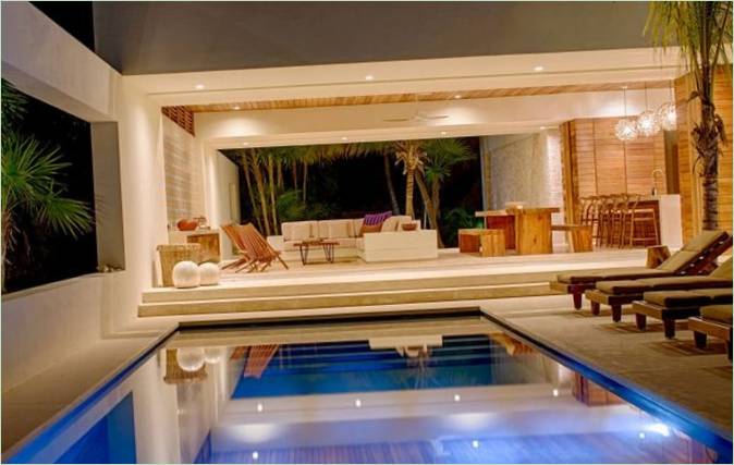 Poolresidens i Mexico: Om natten Poolresidens i Mexico om natten