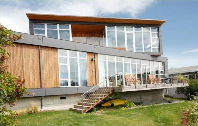 Smukt hus med træfacade