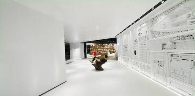 Et moderne showroom: et rummeligt salgskontor