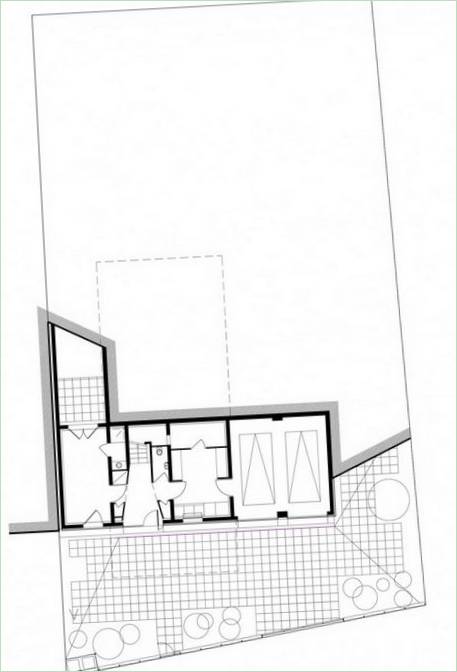 Grundplaner for et udkraget hus i Frankrig