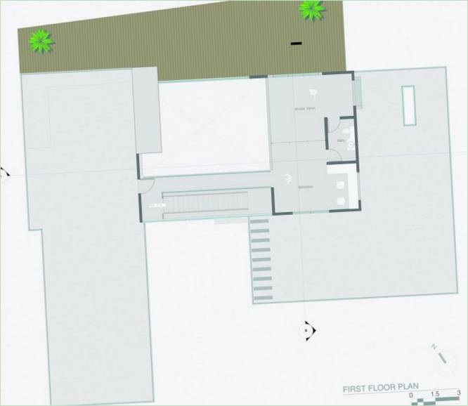 Interiør af Olaya-huset midt i en skov i Colombia