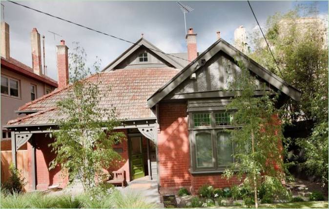 Elwood House. Facaden på et gammelt hus
