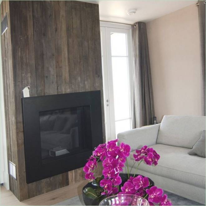 Moderne pejs i stuen