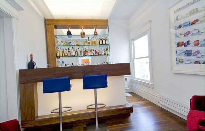 Home bar i en lejlighed