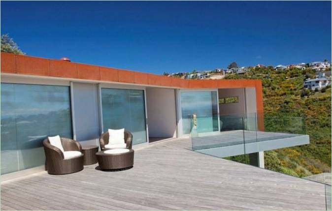 Terrassen på landstedet Redcliffs House i New Zealand