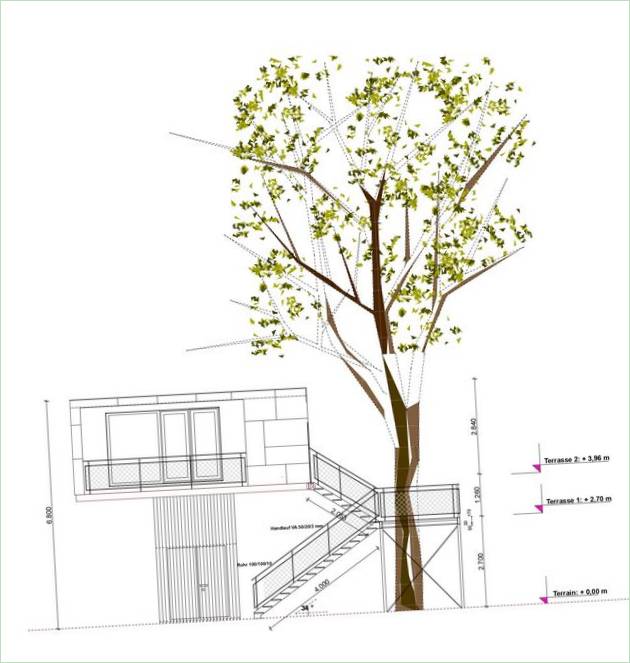 Kælderplan af terrassen og trappen - Billede 2