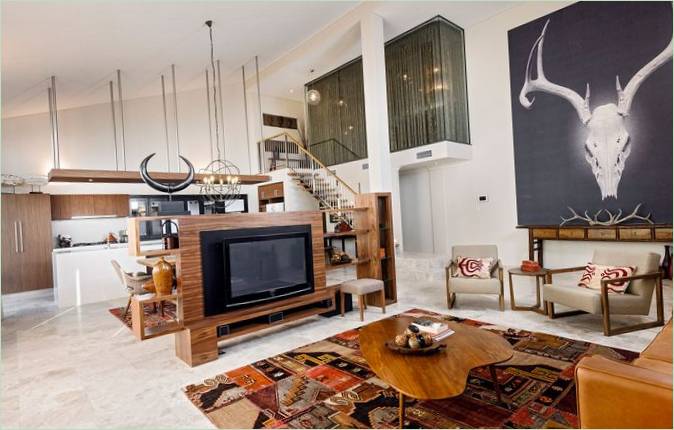 Indretning af stuen i The Bletchley Loft