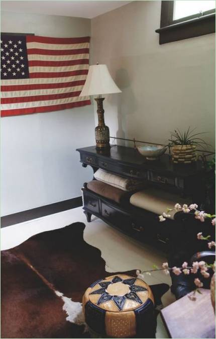 Rustikt interiørdesign: amerikansk flag