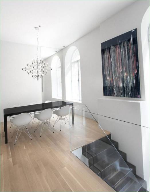 Interiør af Espace Le Moyne Canadian Mansion af Anne Sophie Goneau i det gamle Montreal, Quebec, Canada