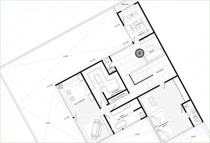 Interiør af et hus med kontor, Mexico City, Mexico