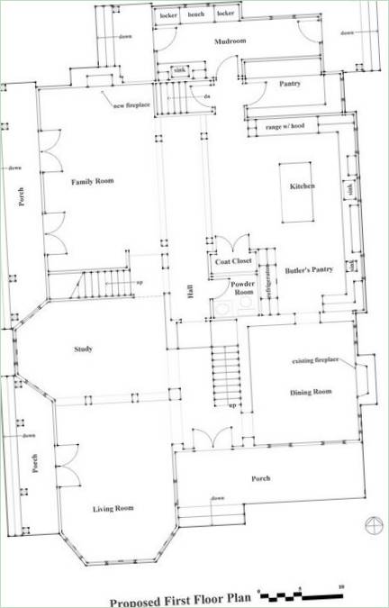 Grundplan af et fritliggende hus