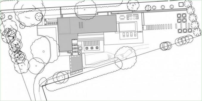 Situationsplan for White Lodge i Cambridge