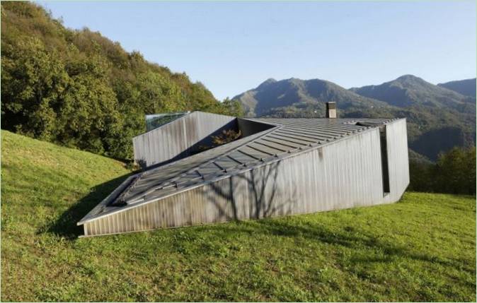 Villa på en bjergskråning af Camillo Botticini, Italien