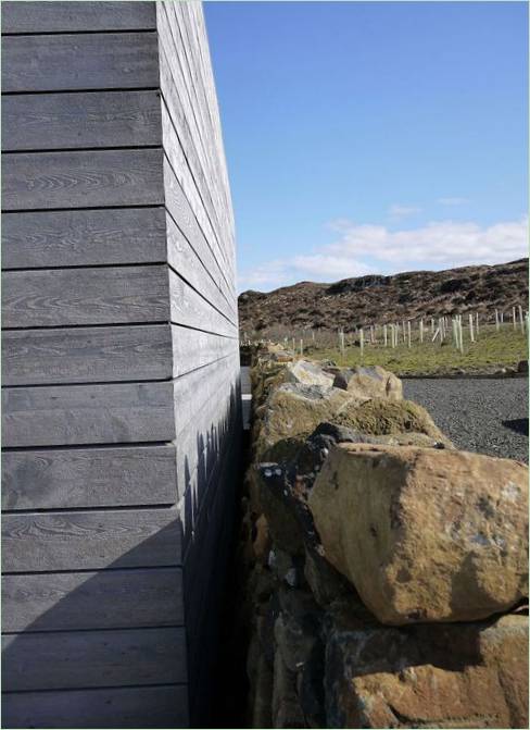 Træfacade på Borreraig House i Skotland