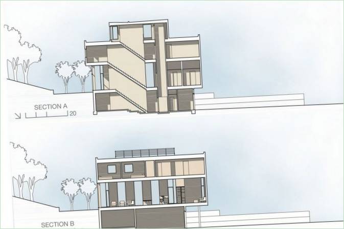 Stilfuldt interiør i Fairview Townhouse i Cleveland, USA