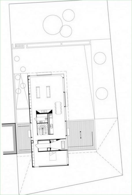 Skematisk diagram af et udkraget hus i Sèvres