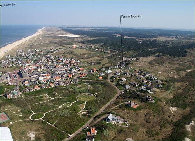 Udsigt over Dune House fra oven