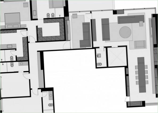 Grundplan af et hus på landet i Brasilien