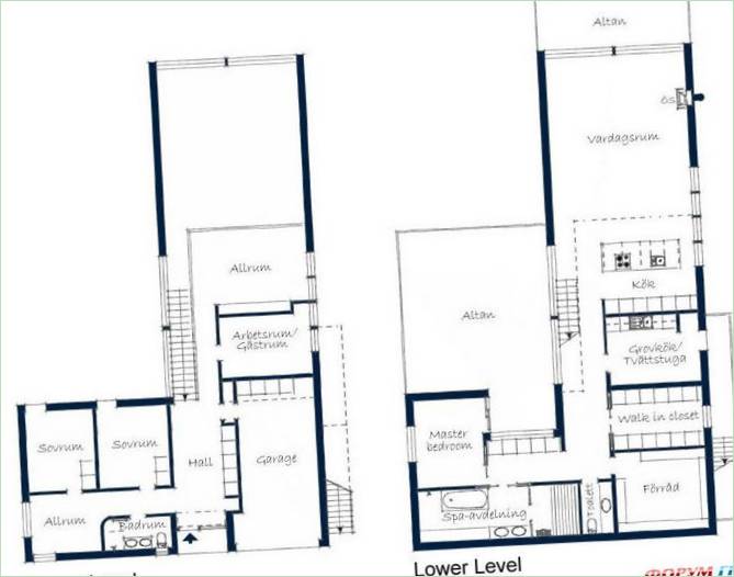 Et projekt om et moderne hus i skoven