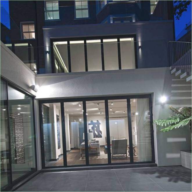 Glasfacade af en palæ