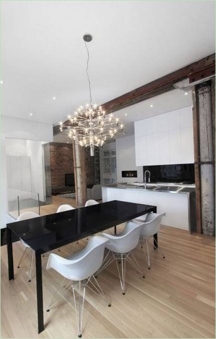 Interiør af det canadiske palæ Espace Le Moyne af Anne Sophie Goneau i det gamle Montreal, Quebec, Canada