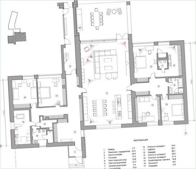 Projekt af et hus i skoven af ArhObraz