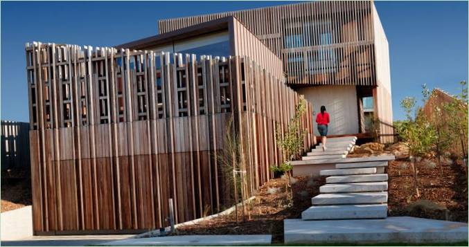 Queenscliff wood residence med storslået udsigt fra vinduet, Victoria, Australien