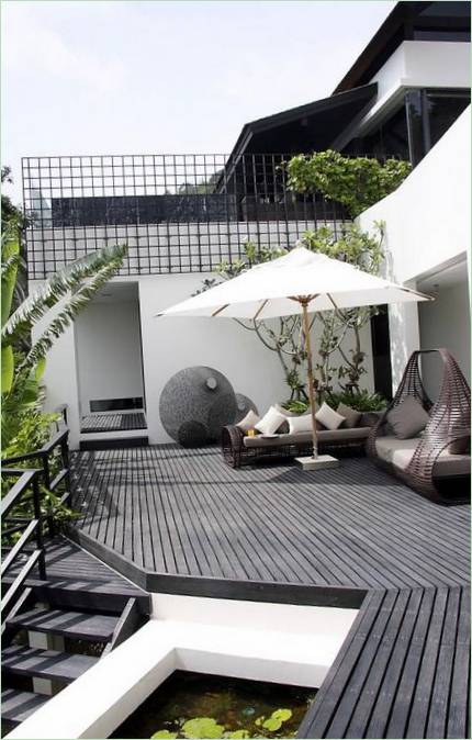 Villa Yin's terrasse i Thailand