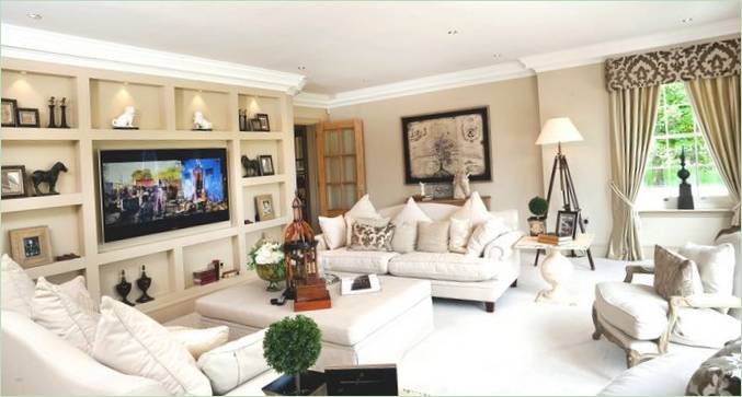 Design af stuen til High View Manor i England