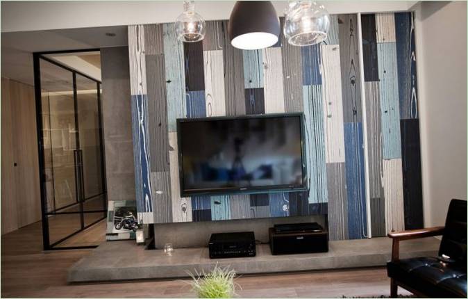 Cerulean væg bag tv'et