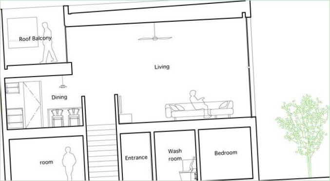 Grundplaner for et privat hjem Hiyoshi House
