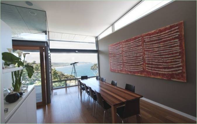 Indretning af spisestuen i Dudley-projektets landsted i Australien