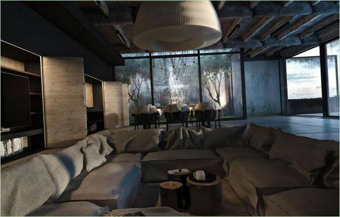 Da House af Igor Sirotov Architects tjener samtidig som garagetag